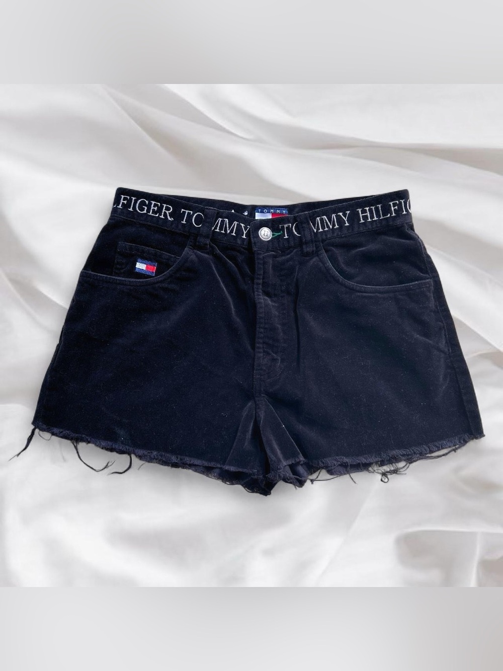 Y2K Tommy Hilfiger Black Cut Off Shorts